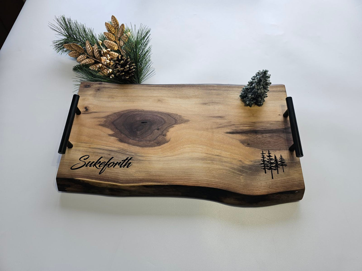 Live Edge Charcuterie Board with Trees