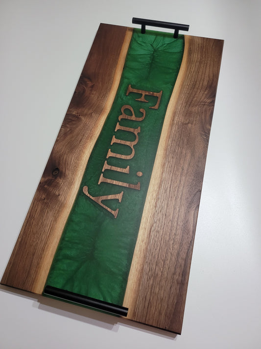 Inlay and Resin Charcuterie Board