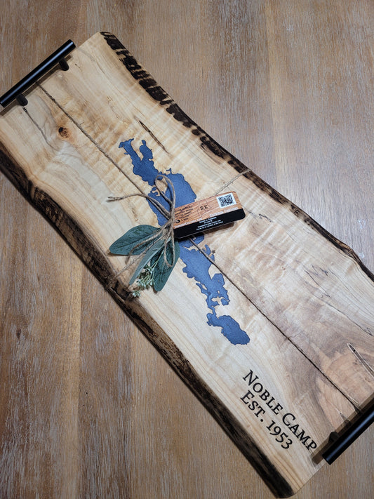 Custom Lake and Resin Charcuterie Board with Engraving