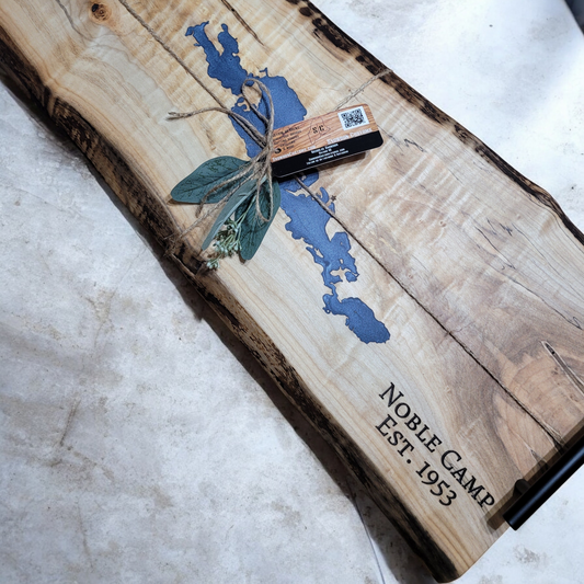 Custom Lake and Resin Charcuterie Board with Engraving